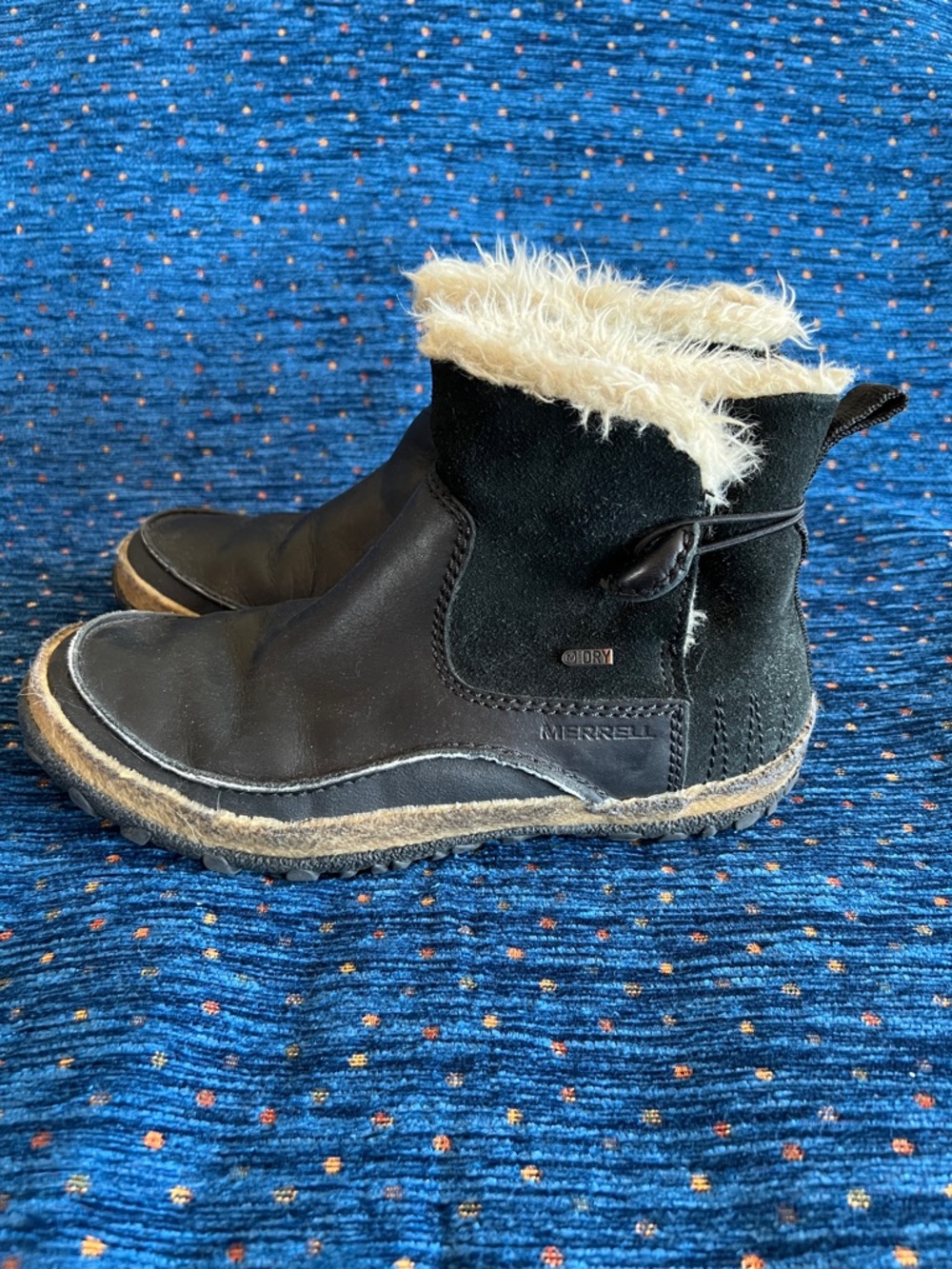 Merrell “Tremblant” low winter boots w/ faux-fur size 8.5, leather & suede - Picture 2 of 9